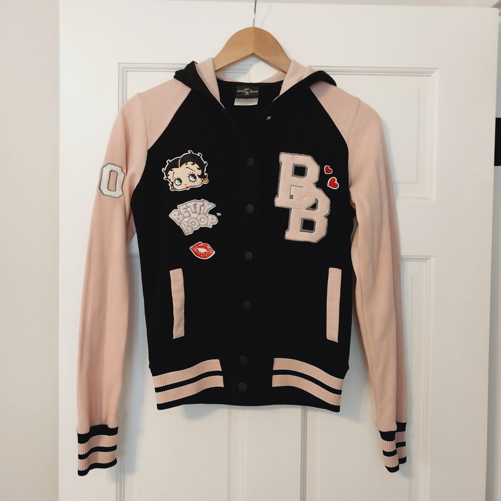 Universal Studios Betty Boop Black And Pink Sweatshirt Jacket Hoodie